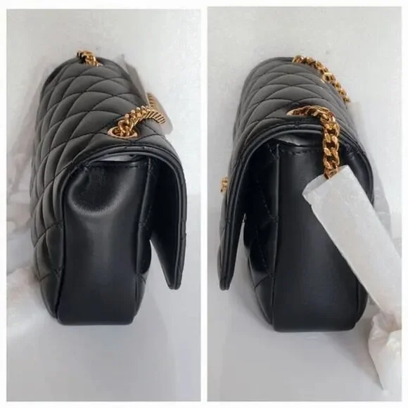 VERSACE Black Quilted Calfskin Leather Medusa Crossbody Bag $2200 NEW WITH TAGS - Picture 10 of 16